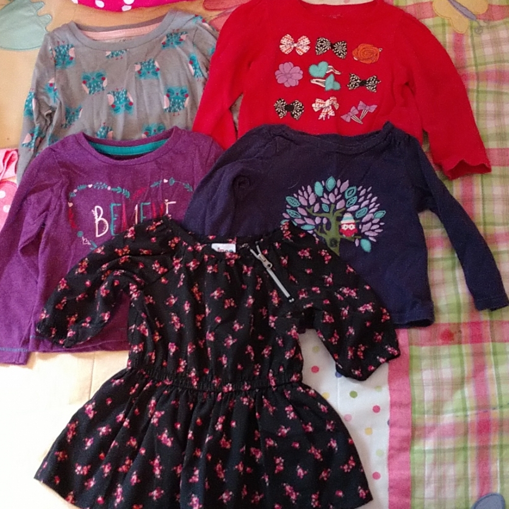 Girls long sleeve shirts and tunic top 12 months